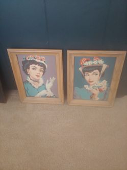 Midcentury Paint By Numbers Pair Of Paintings