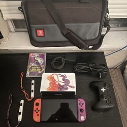 Pokémon Scarlet & Violet OLED Switch Bundle + Game, Pro Controller & Case