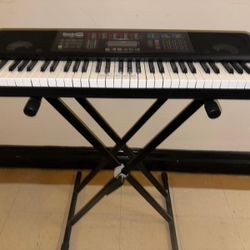 RockJam 761 61-Key Keyboard Super Kit. The keyboard has 61 full-sized keys and features a touch display panel.  It inc