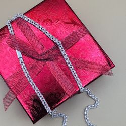 Plata 925 Cadena Estilo Chino Largo 24 Pulgadas 