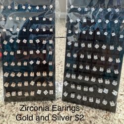 Zirconia Diamond Earrings $2 A Pair 