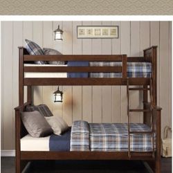 Costco bunk Bed Bayside Dark Brown With Full Size Mattress