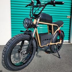 1500 Watt Electric EBIKE, 35-39mph Top Speed, Center Basket, Blinkers(Black Or Sand Frame)