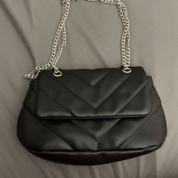 Black Leather Crossbody Bag 