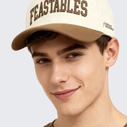 New Mr Beast FEASTABLES TWO TONE HAT - CREAM / KHAKI Chocolate with a purpose