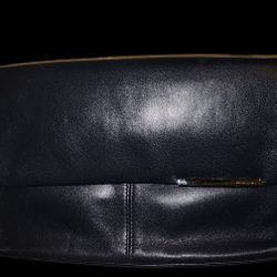 Toscano Navy Leather Shoulder Bag