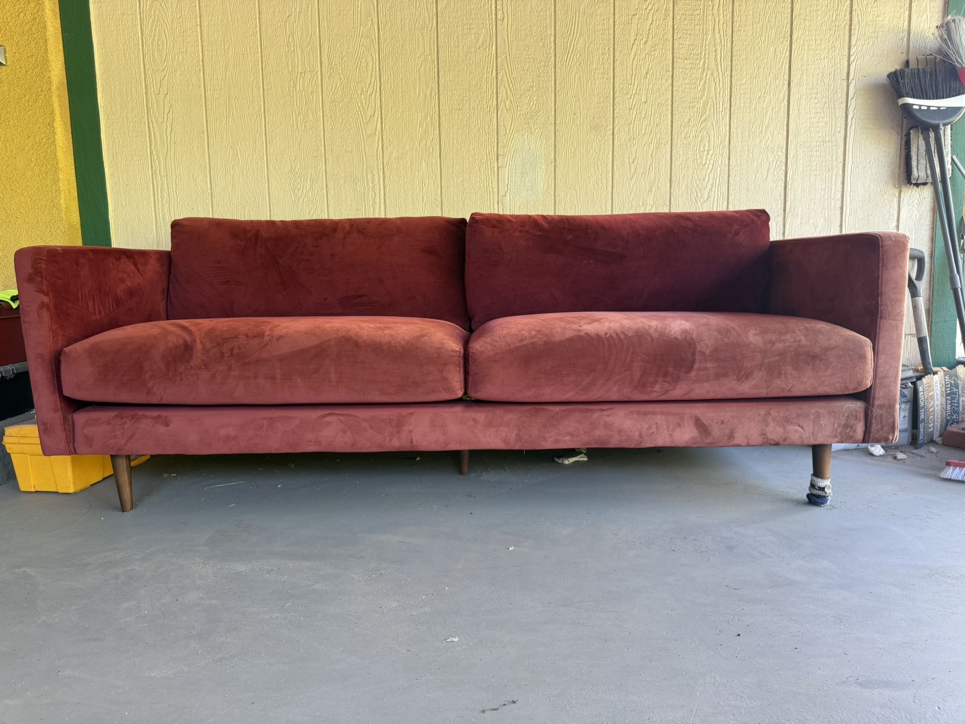 Red Velvet Couch