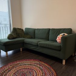 PÄRUP Sofa With Chaise, Vissle Dark Green 