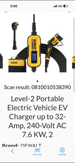 DeWalt Level 2 Portable EV Charger 32A 240V