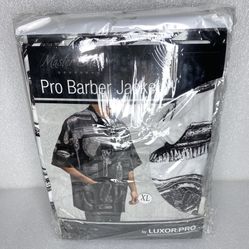 lot Of 12 New -"Master Barber" Pro Barber Jacket By Luxor Pro XL WHITE/BLK