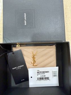 YSL zip card case wallet