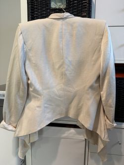 Bebe Women's Open-Front Drape Blazer Size XXS - Cream / Ivory