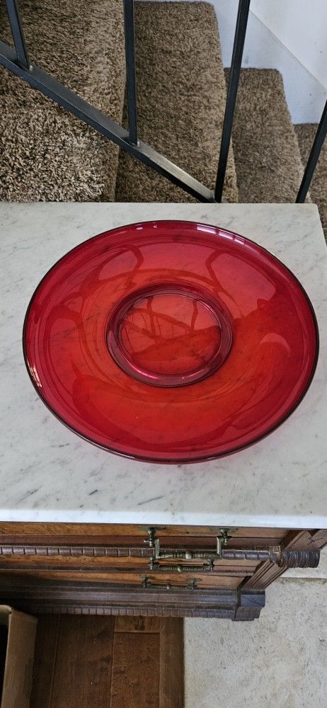 Red Glass Plate