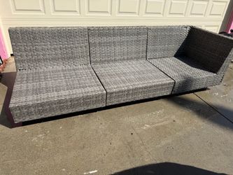 Gray Wicker Outdoor Sectional Sofa