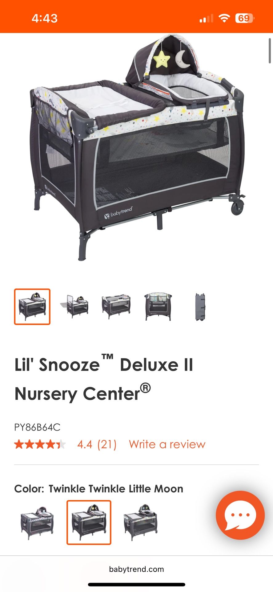 NEW Baby Trend Lil Snooze Deluxe II Nursery Center – Unopened!