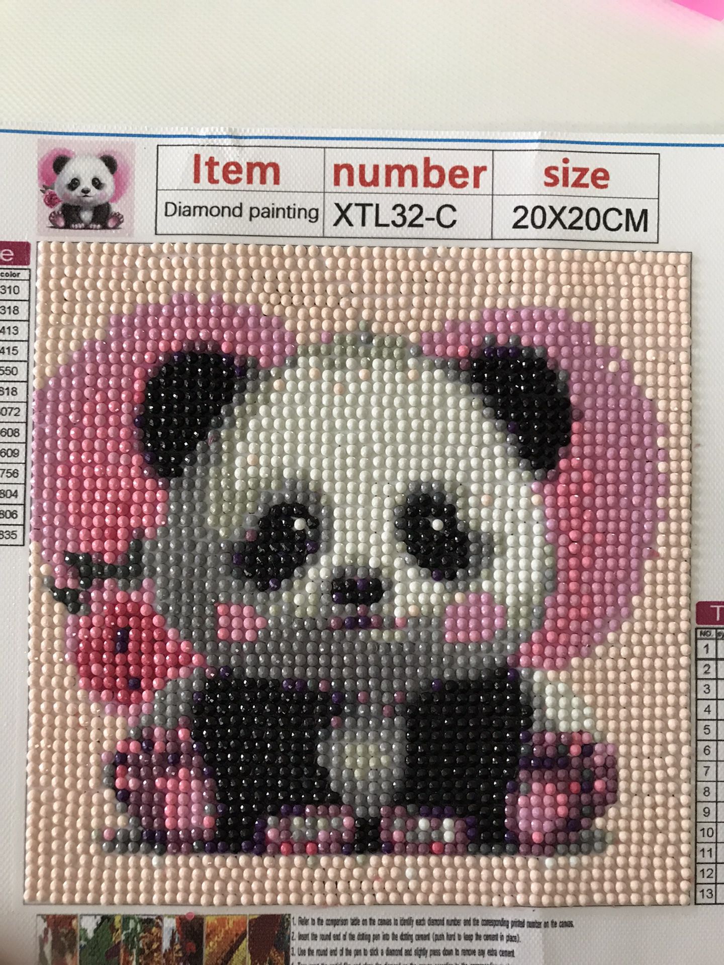 Finished Diamond Paint Cute Panda 