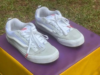Size 13 Vans Knu Skool Retro Skate sneakers in light grey and white