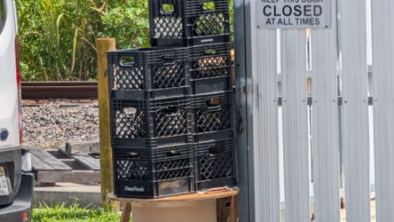 Plastic bins milk crates