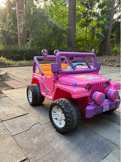 Barbie kids electric jeep ride on