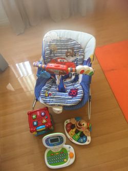 Bouncer and toys