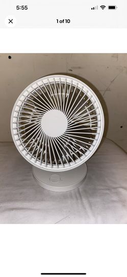 USB Table Fan Oscillation Desk Top 3 Speed 60° Oscillating Quiet Battery Powered