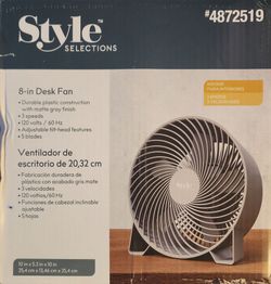 Style Selections 8-in Desk Fan