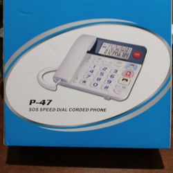 P-47 SOS Speed Dial Corded Phone, Home Landline Phone with Caller ID