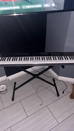 impact lx88+ midi controller keyboard with the stand