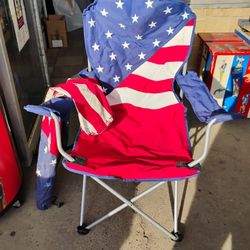 American flag foldable camping chair