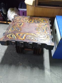 Solid Wood Engraved Coffee Table