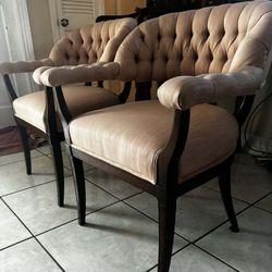 Pair Of Vintage Style Tub Chairs Horseshoe-Shaped