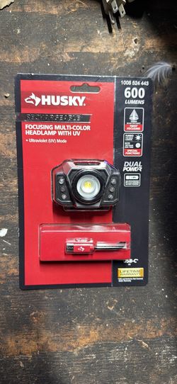 600 Lumens Dual Power Focusing Multi Color Rechargeable Headlamp with UV