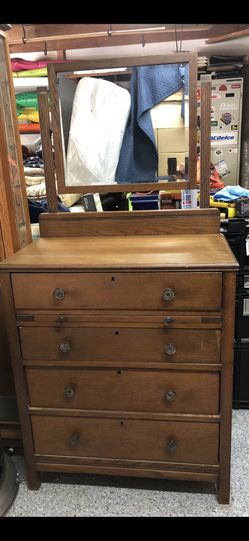 Antique Dresser With Mirror And Desk