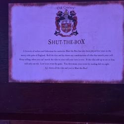 Old Century “shut The Box” Wooden Dice Game 