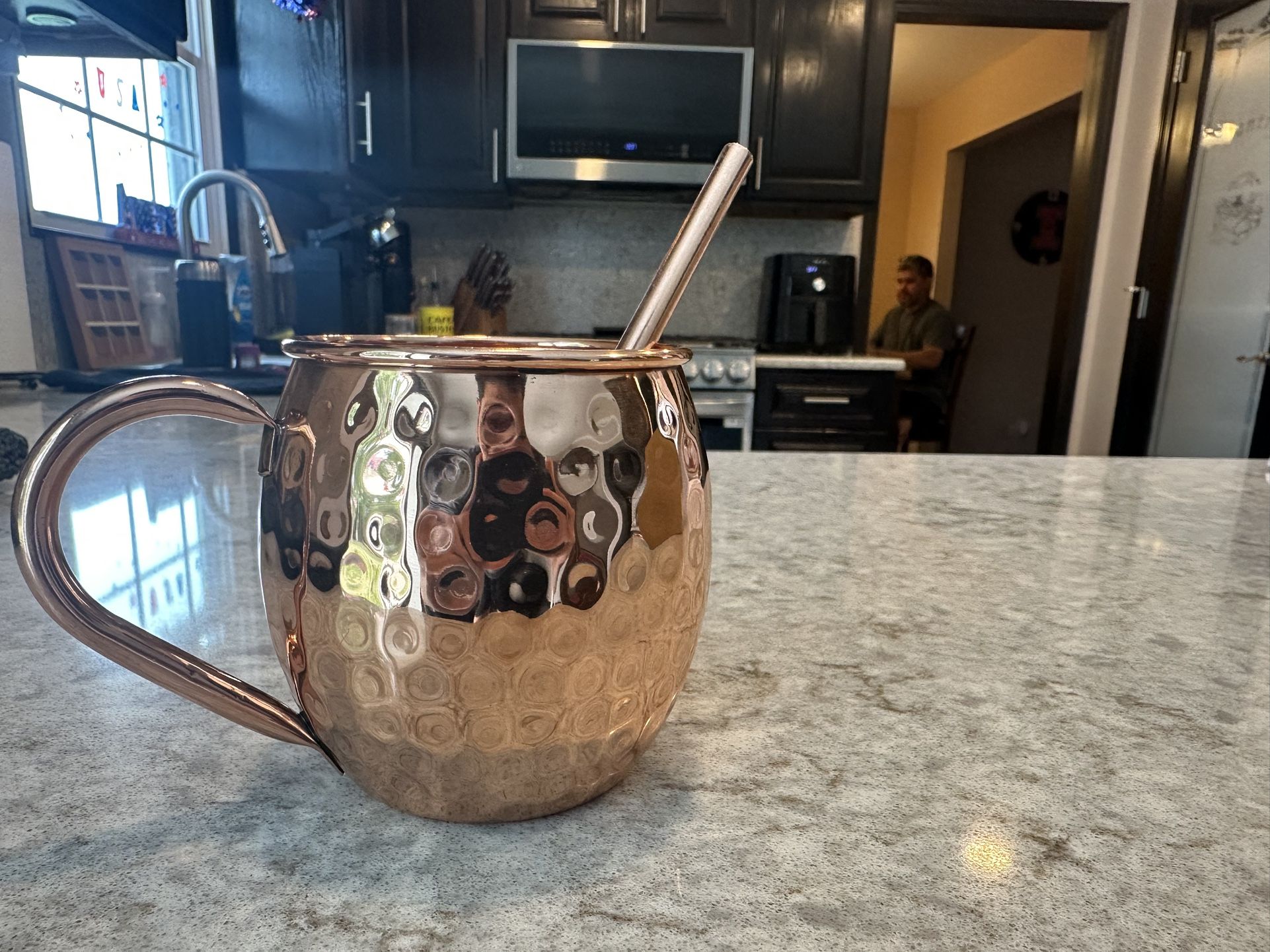 Moscow Mule Copper Mugs – Set of 4 with Straws – Handmade 16 oz Hammered Copper
