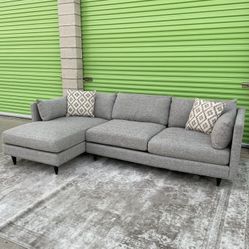 *Free Delivery* Large Deep Gray Modern Sectional Couch Sofa