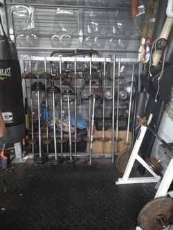 Selling set of old school barbells with stand from.5lb all way to 80 rdy for home.or gym use