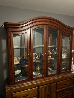 Cherry wood China cabinet $1200