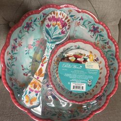 Pioneer Woman 7 Piece Melamine Salad Set