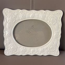 Frangels Decorative Plaques & Frames Angel Crown Floral Ceramic Wood Signed