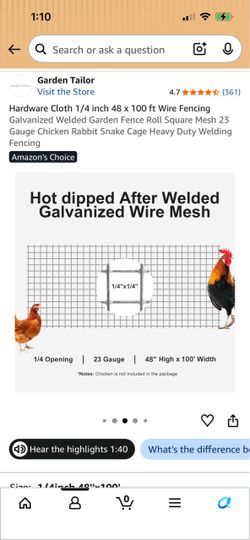 Hardware Cloth 1/4 inch 48 x 100 ft Wire Fencing