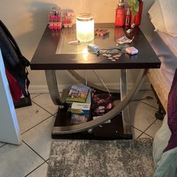 glass side table 