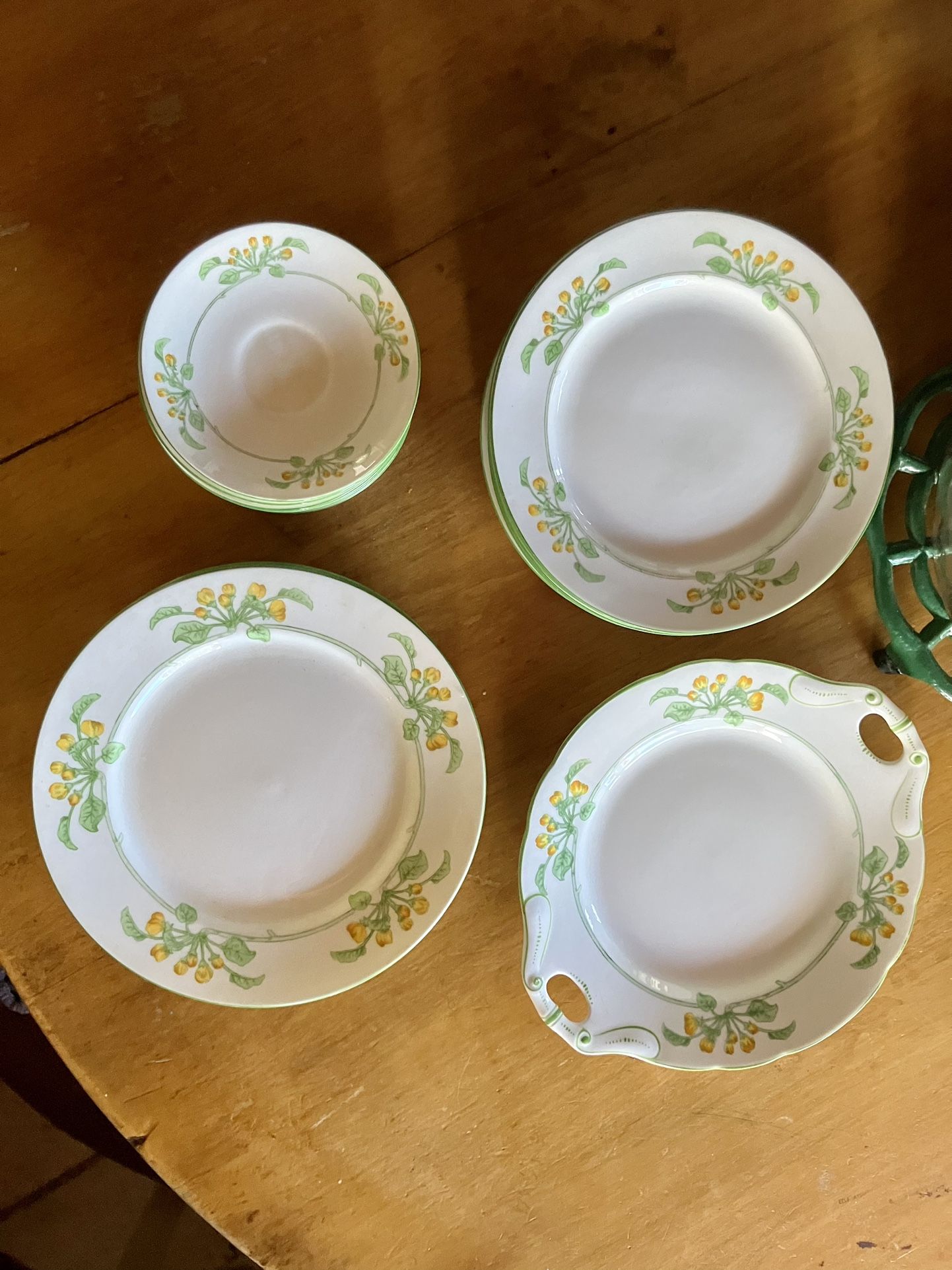 Beautiful Yellow Flower Bone China Vintage Plates Rare