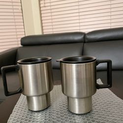 Stainless Steel Travel Mug with Tapered Bottom to Fit Most Cup Holders, 14 Ounce