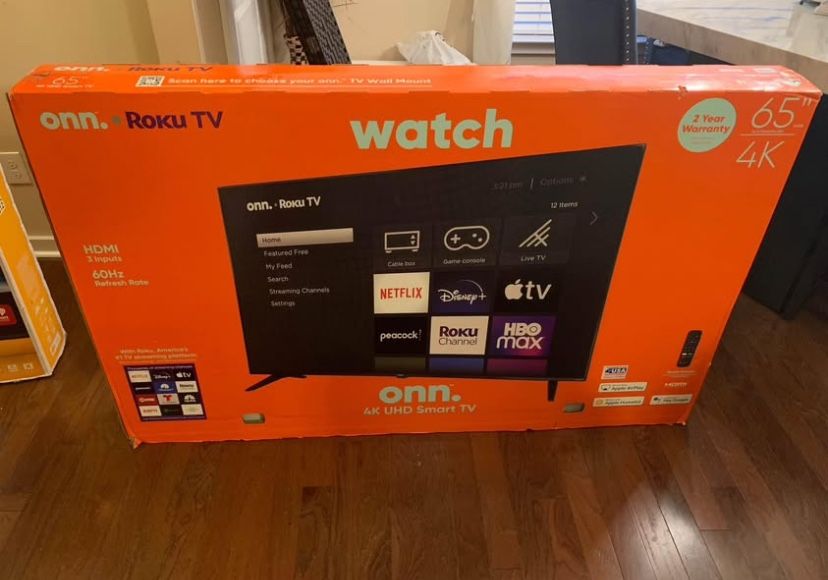 65” Onn Roku Smart TV 4K