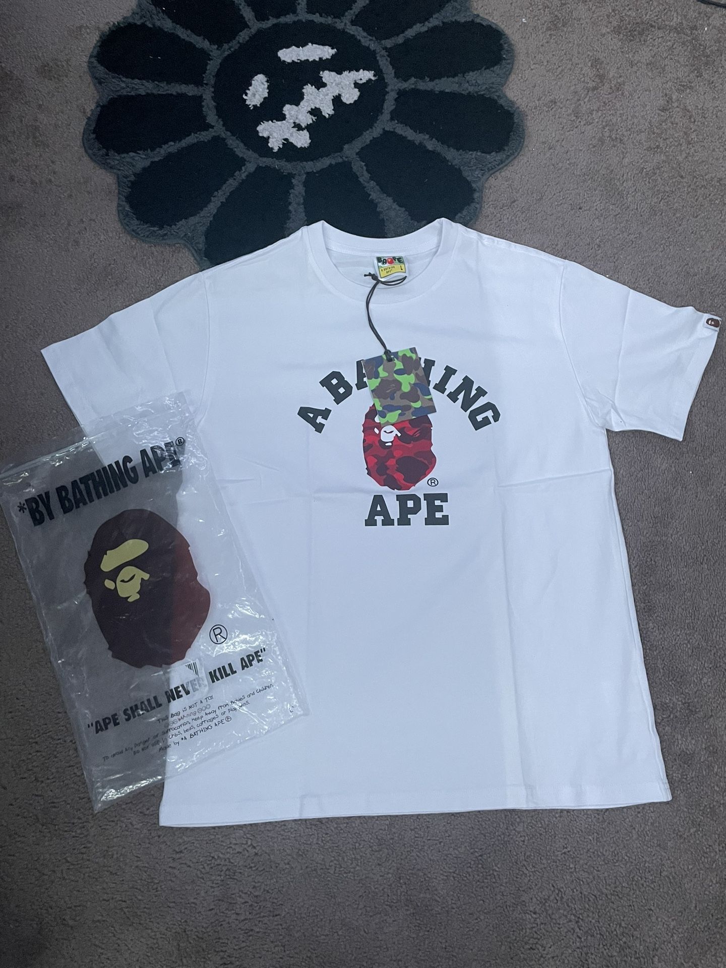 A Bathing Ape White Tee – Ape Head Logo – Brand New