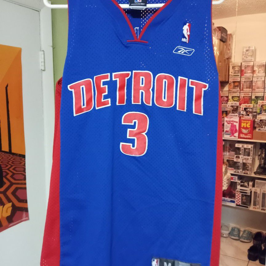 BEN WALLACE Detroit Pistons Adidas 52 authentic jersey Red RARE EUC Big Ben