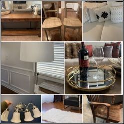 Renovation/Moving Sale! Designer Furniture, chairs, sofa, rugs, lamps, mirrors, art etc Pottery Barn