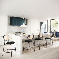 Black Velvet Barstool set of 2