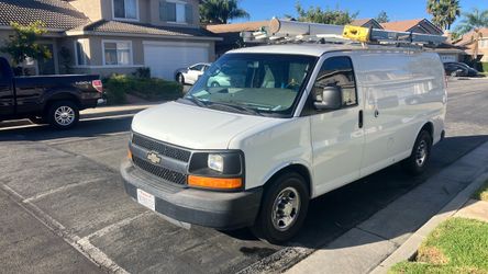 Work van with racks